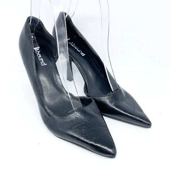 Abound Women's Abiris Faux Leather Black Pointy Toe Heeled Pumps Size 5 - Picture 1 of 14